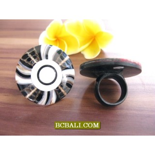 Balinese Seashells Finger Rings Resin Motif 